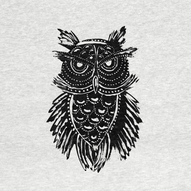 Black Tribal Owl by ZeichenbloQ